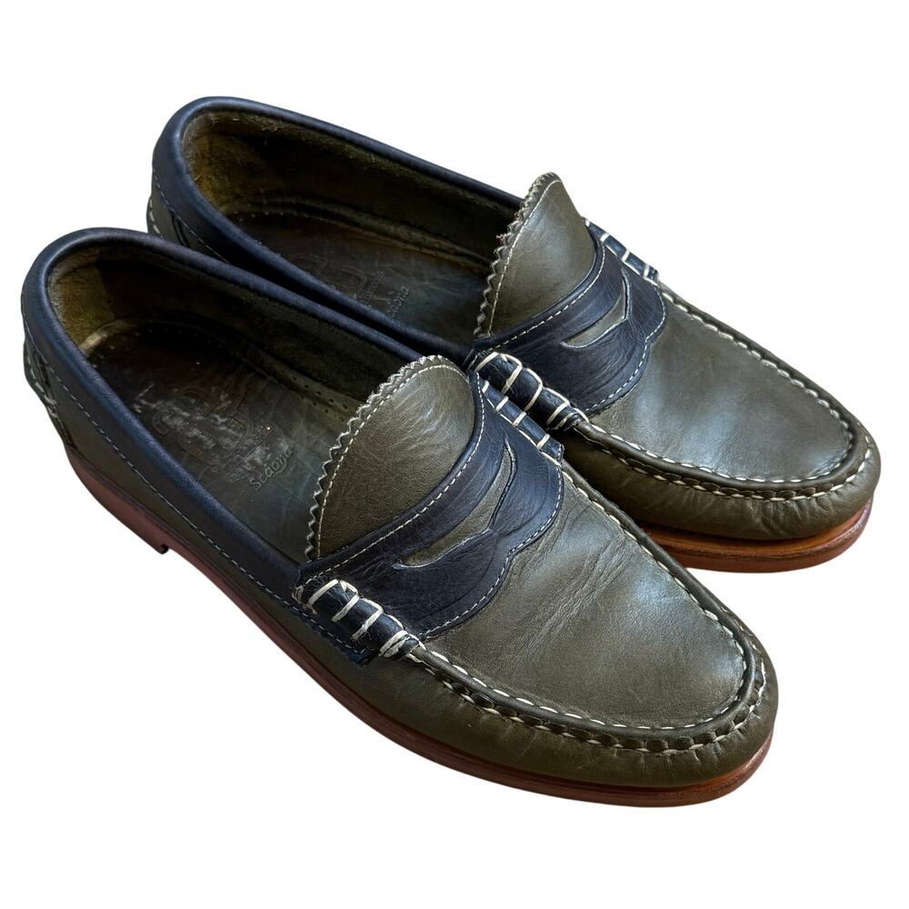 Allen Edmonds Sedona Loafer Heeled Penny Leather Shoe Olive Size Men's 7.5D
